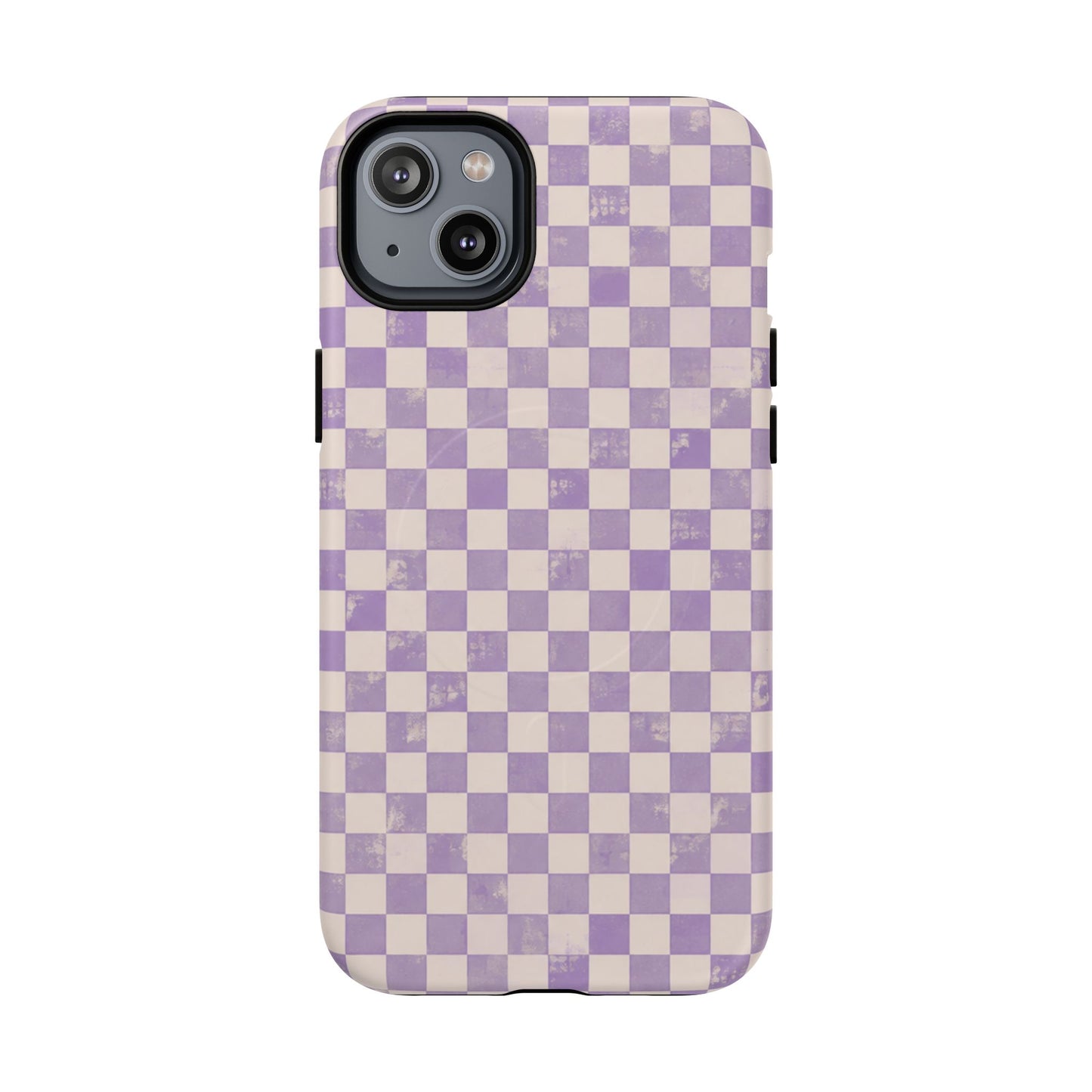 Lavender Check Magnetic Protective Phone Case – Tough Dual-Layer Cover