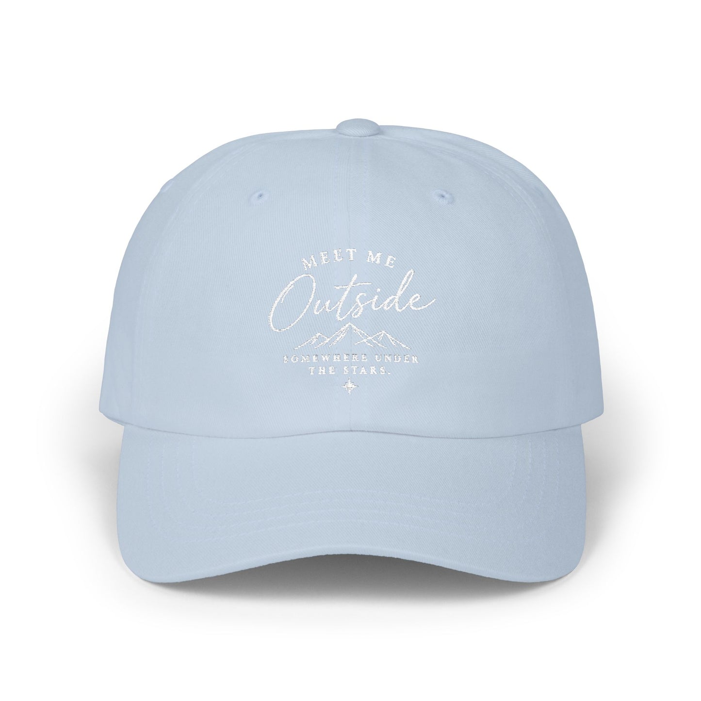 Meet Me Outside Embroidered Dad Cap – Outdoor Adventure Hat