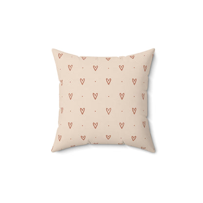 Little Sweet Hearts Pillow - Blush Heart Throw Pillow - Cute Decorative Cushion - Neutral Bedroom Decor