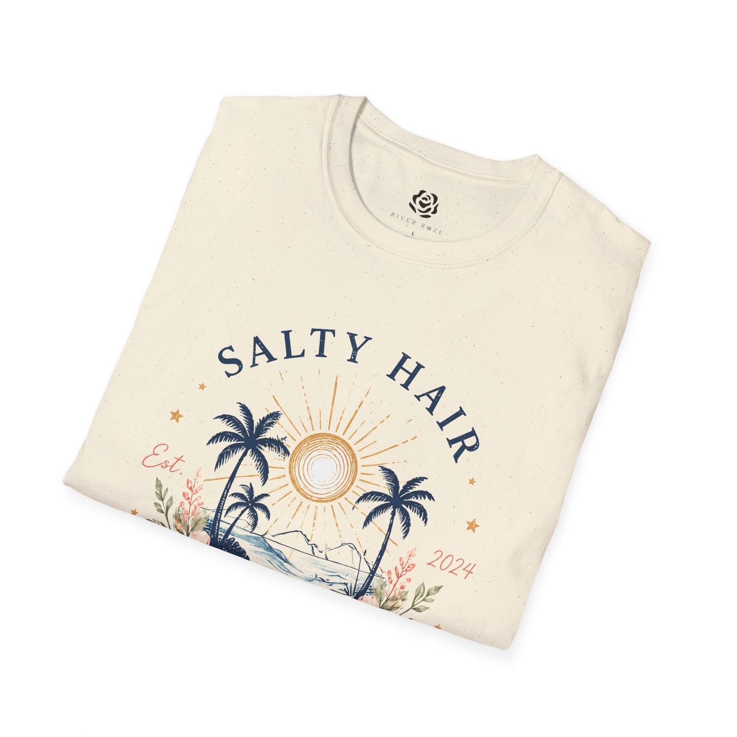 Salty Hair Sunny Days T-Shirt, Coastal Beach Graphic Tee, Summer Vacation Shirt, Surf & Ocean Lover Gift, Tropical Palm Tree Tee