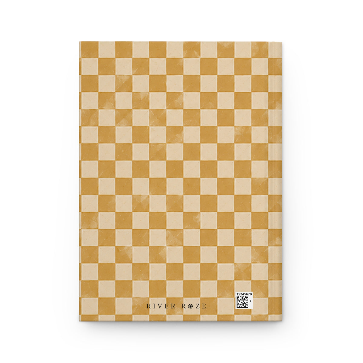Golden Check Hardcover Journal – Lined Checkerboard Notebook