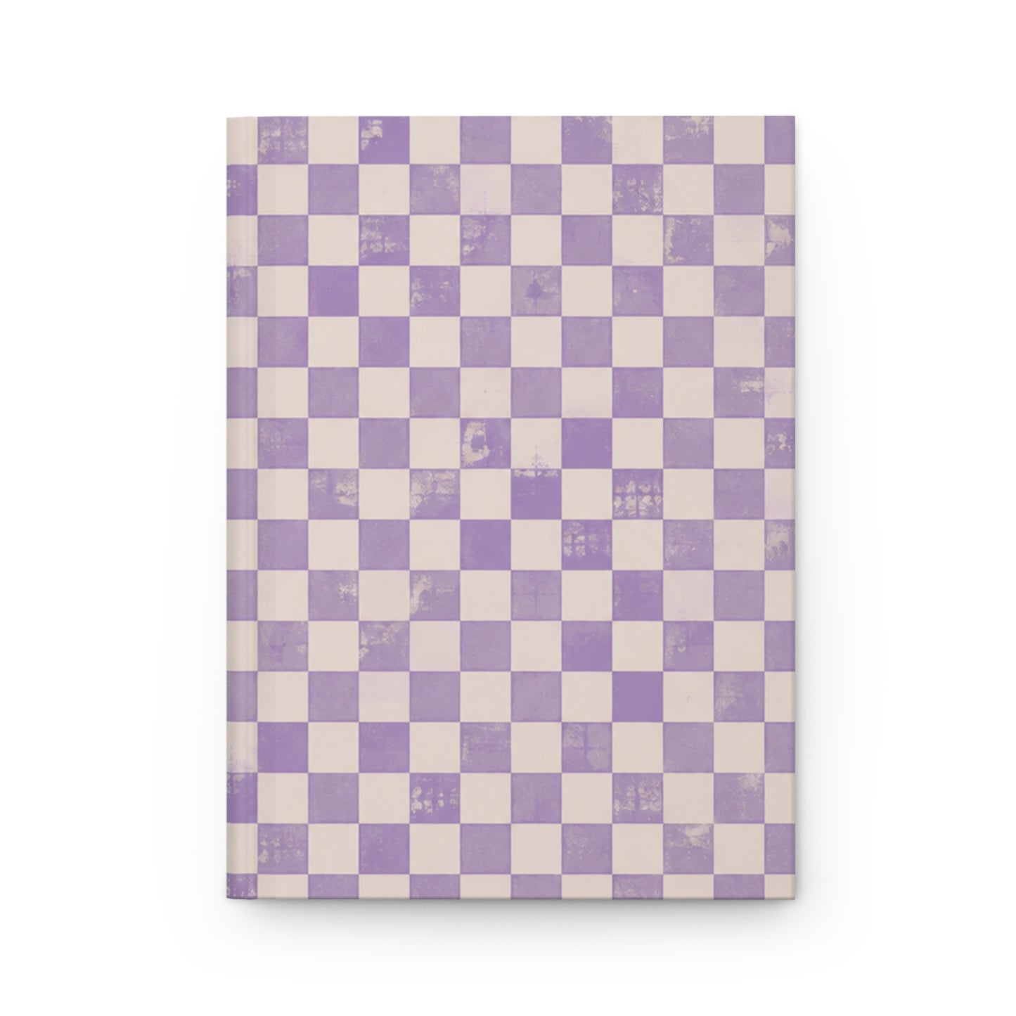 Lavender Check Hardcover Journal – Lined Checkerboard Notebook