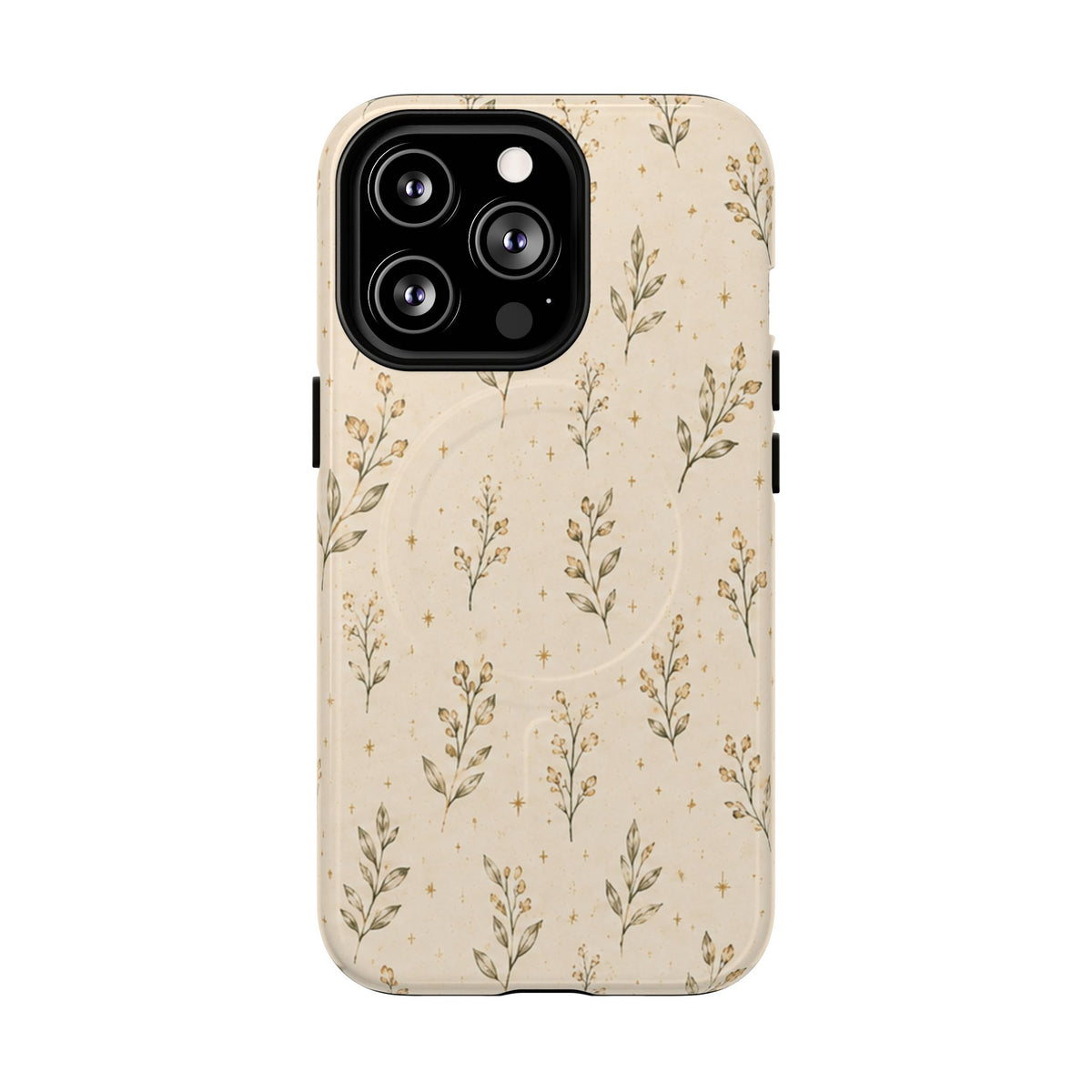 Floral Sprig Magnetic Protective Phone Case – Tough Dual-Layer Cover