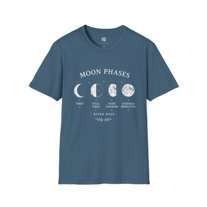 Moon Phases Graphic T-Shirt – Celestial Lunar Tee
