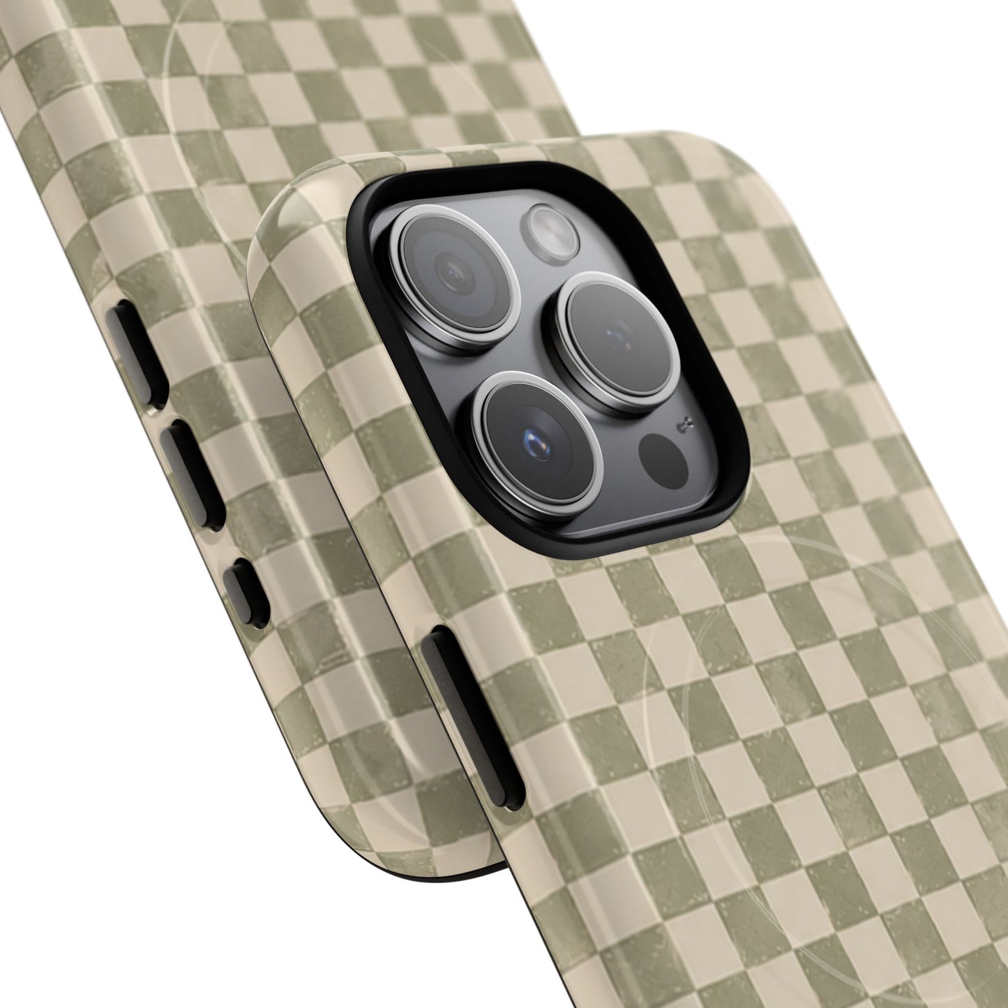 Sage Check Magnetic Protective Phone Case – Tough Dual-Layer Cover