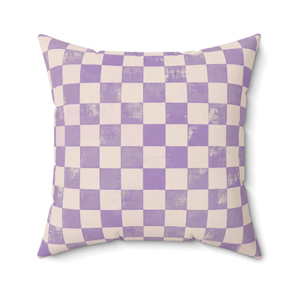 Lavender Check Pillow - Purple Checkerboard Throw Pillow - Pastel Decorative Cushion - Retro Home Decor