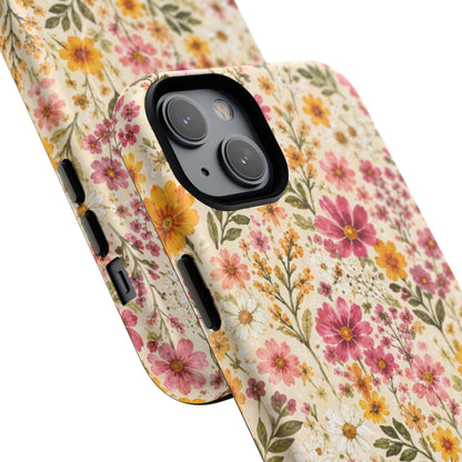 Wildflower Meadow Magnetic Protective Phone Case – Tough Dual-Layer Cover