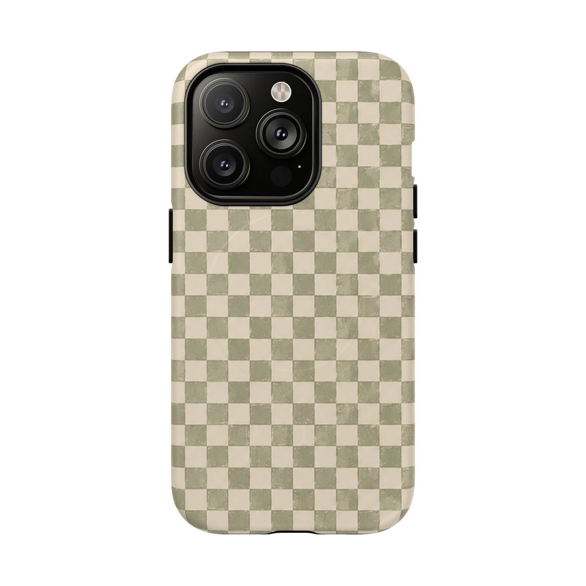 Sage Check Magnetic Protective Phone Case – Tough Dual-Layer Cover