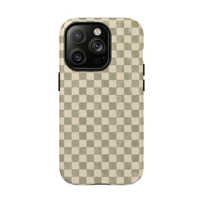 Sage Check Magnetic Protective Phone Case – Tough Dual-Layer Cover