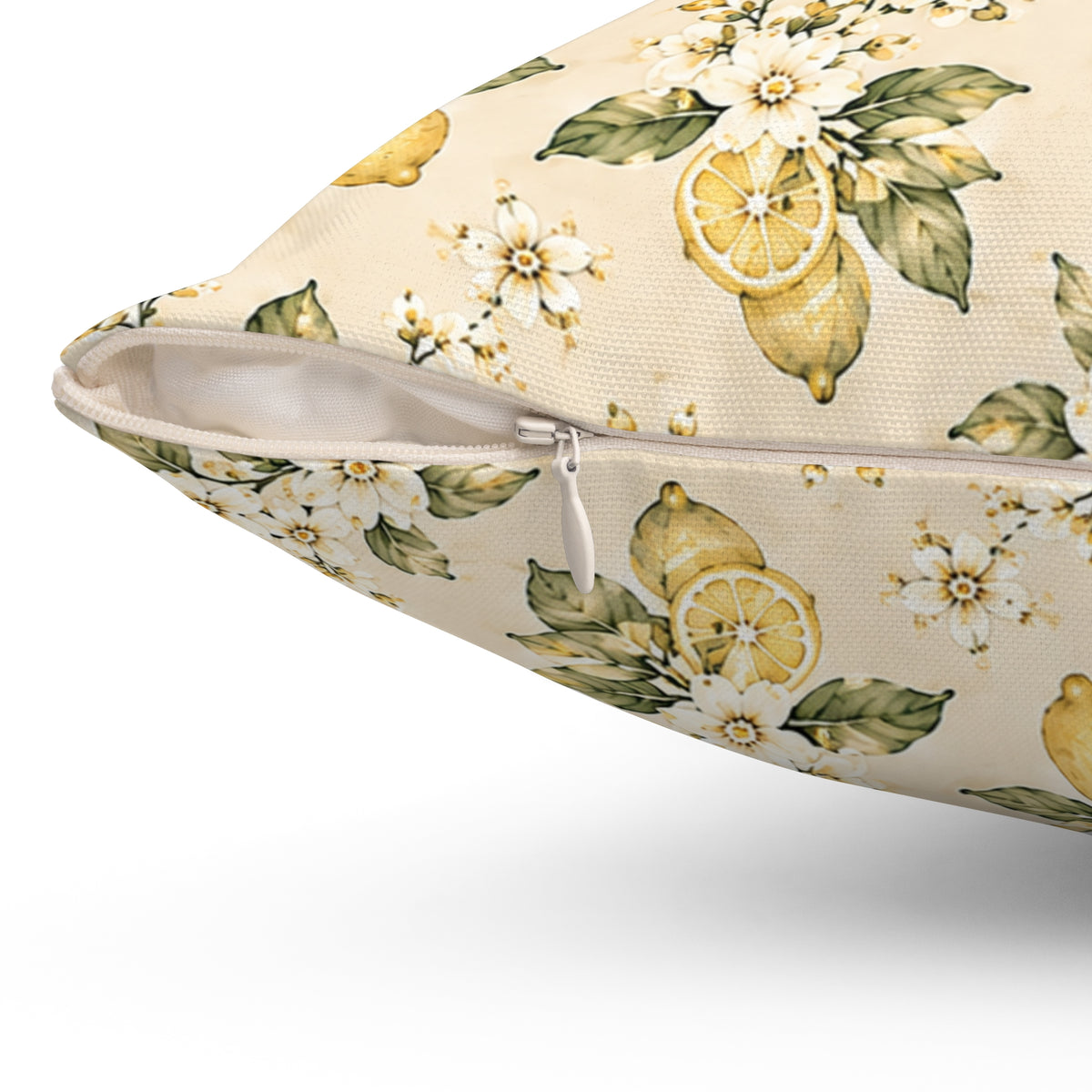 Limonella Garden Pillow - Lemon Floral Throw Pillow - Botanical Decorative Cushion - Cottage Kitchen Decor