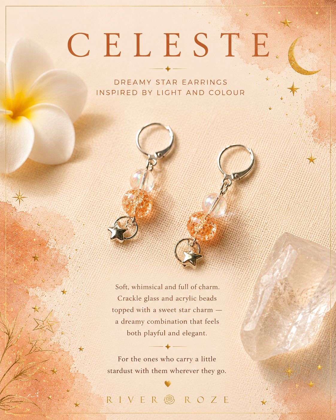 Celeste - Dreamy star earrings inspired by light and colour