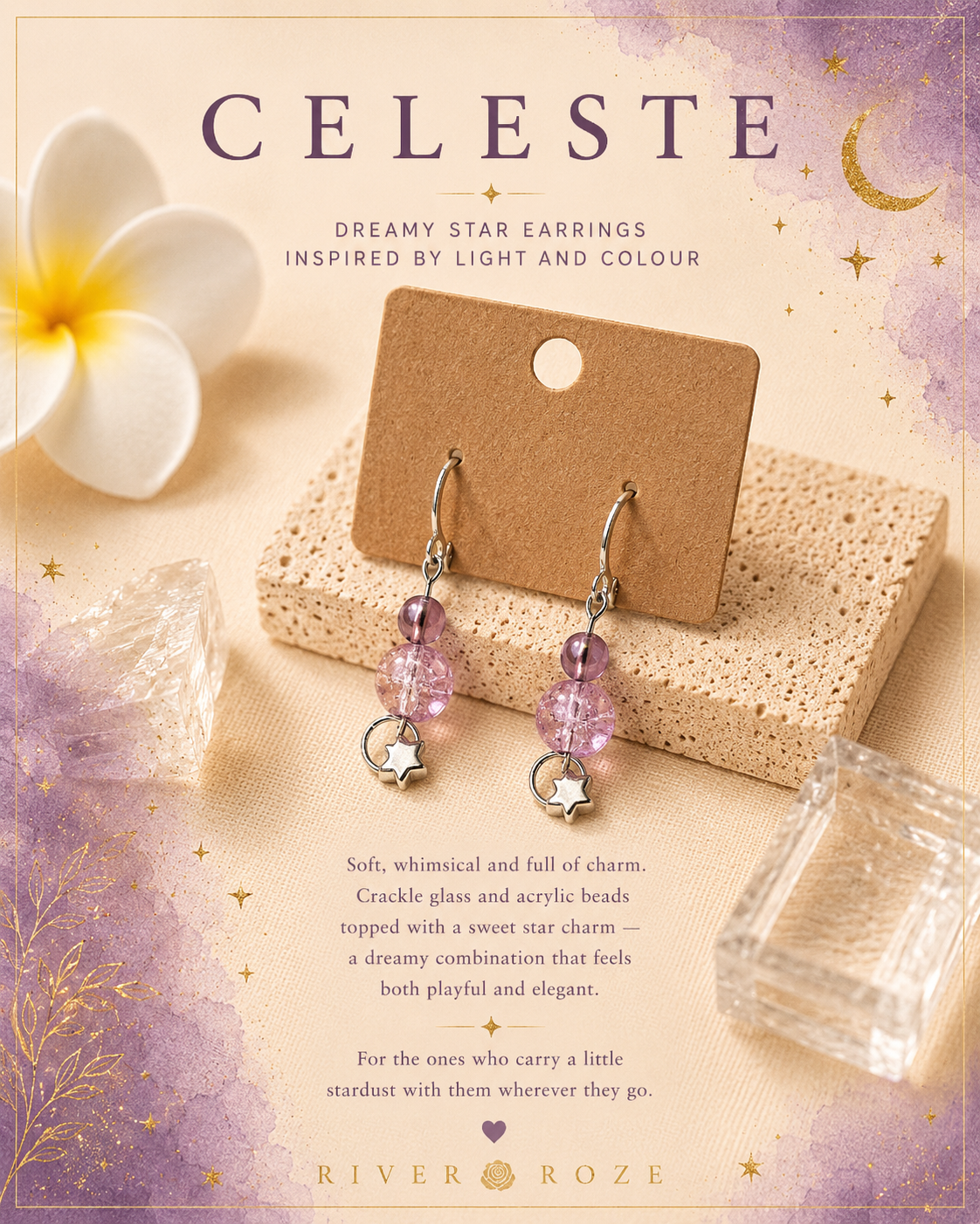 Celeste - Dreamy star earrings inspired by light and colour