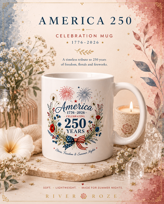 America 250 Mug USA 250 Years of Freedom Mug Liberty Floral Mug