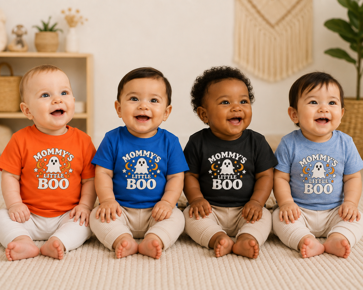 Mommy's Little Boo Baby T-Shirt - Halloween Ghost Infant Tee - Cute Spooky Baby Shirt - Halloween Baby Outfit