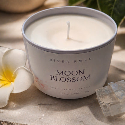 Moon Blossom Candle, Soft Sakura Scent, Soy Wax, 180g